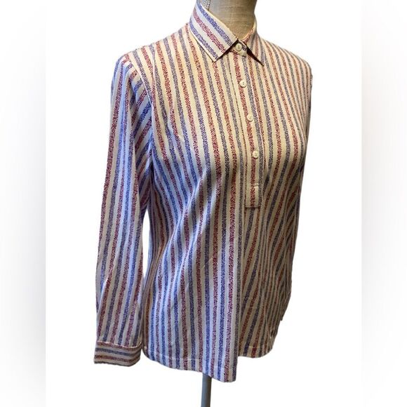 Vintage Leon Levin striped Blouse Small - Picture 2 of 7